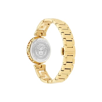 Medusa Jewel Black Dial Yellow Stainless Steel Bracelet Watch