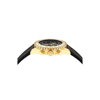Versace Chrono X Black Dial Leather Watch