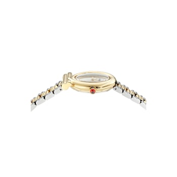 Gancini Twisted Mother of Pearl Dial Two-tone Stainless Steel Watch