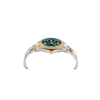 Queen Crystal Green Dial Stainless Steel Bracelet Watch