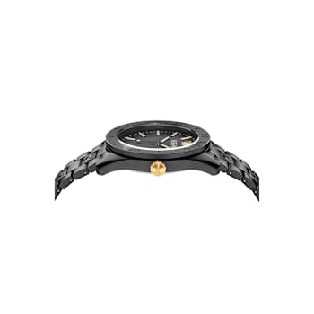 V-Dome Aluminum Bracelet Black Dial Watch