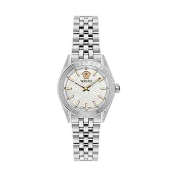 V-Code Silver Tone Dial Stainless Steel Bracelet Watch