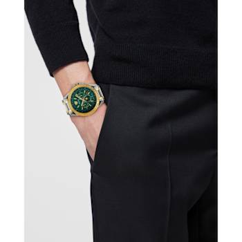 V-Galaxy Moonphase Green Dial Two-tone Stainless Steel Bracelet Watch