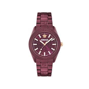 V-Dome Aluminum Bracelet Burgundy Dial Watch