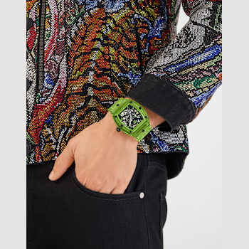 The $keleton Crystal Automatic Black Skeleton Dial Watch