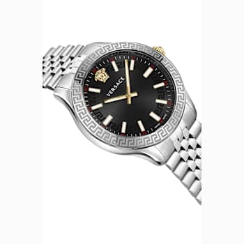 Versace Hellenyium Black Sunray Dial Bracelet Watch