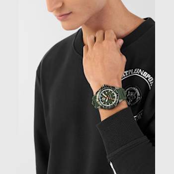 Urban Pulse Green Dial Silicone Strap Watch