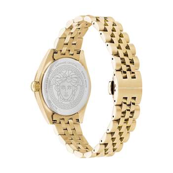 V-Code Gold Tone Dial Yellow Stainless Steel Bracelet Watch