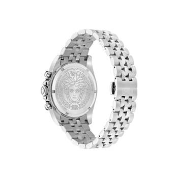 Greca Chrono Wave Gray Dial Stainless Steel Bracelet Watch