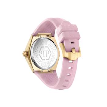 The $kull Spikes Pink Dial Silicone Watch