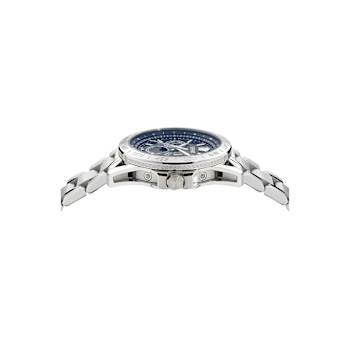 V-Galaxy Moonphase Blue Dial Stainless Steel Bracelet Watch