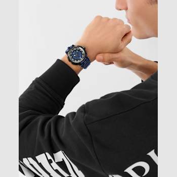Tiger Power Blue Dial Silicone Strap Watch