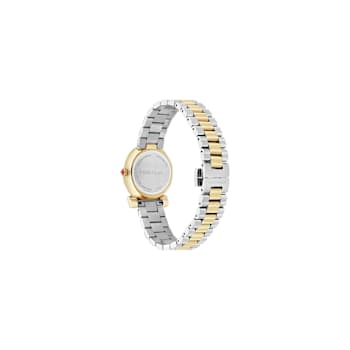 Gancini Twisted Mother of Pearl Dial Two-tone Stainless Steel Watch