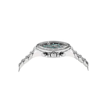Greca Chrono Wave Gray Dial Stainless Steel Bracelet Watch