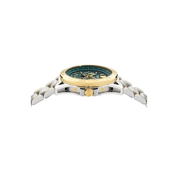 V-Galaxy Moonphase Green Dial Two-tone Stainless Steel Bracelet Watch