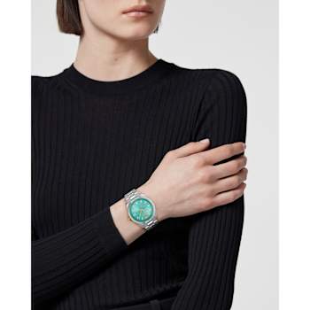 Versace Millenyium Light Blue Dial Stainless Steel Bracelet Watch