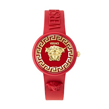 Medusa Pop Red Dial Silicone Watch