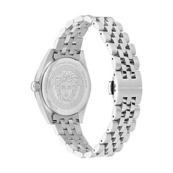 V-Code Silver Tone Dial Stainless Steel Bracelet Watch