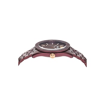 V-Dome Aluminum Bracelet Burgundy Dial Watch