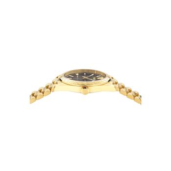 Versace Millenyium Black Dial Yellow Stainless Steel Bracelet Watch
