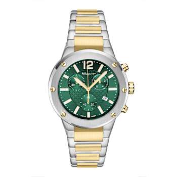 Ferragamo F-80 Green Dial Chrono Bracelet Watch