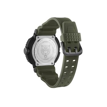 Tiger Power Black Case and Dial Silicone Strap Watch
