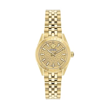 V-Code Gold Tone Dial Yellow Stainless Steel Bracelet Watch