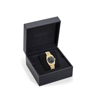 Versace Millenyium Black Dial Yellow Stainless Steel Bracelet Watch