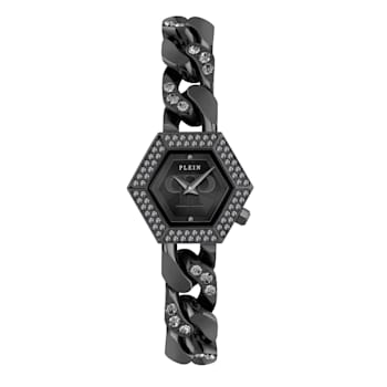 Philipp Plein The Hexagon Groumette Black Stainless Steel Bracelet Watch