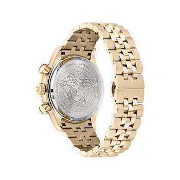 Versace Hellenyium White Sunray Dial Chrono Bracelet Watch