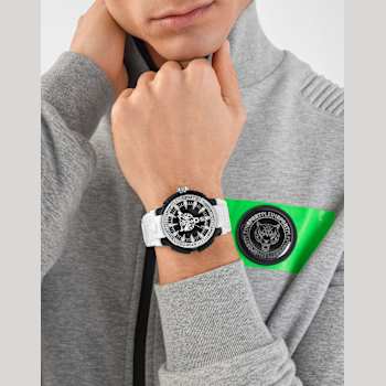 Tiger Power Black Case Silicone Strap Watch
