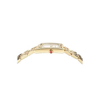 Ferragamo Asymetrique Silver Tone Yellow Stainless Steel Bracelet Watch