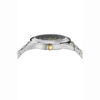 V-Code GMT Green Sunray Dial Two-tone Stainless Steel Bracelet Watch