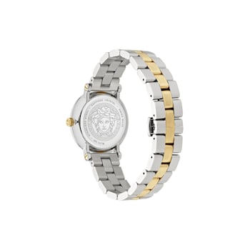 Versace Greca Flourish White Dial Two-tone Bracelet Watch