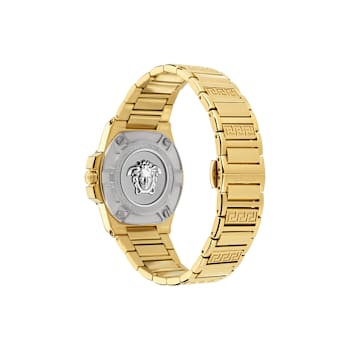 Greca Reaction Black Dial Yellow Stainless Steel Bracelet Watch