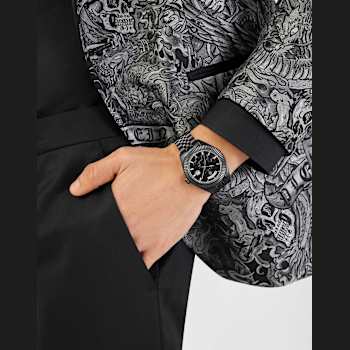 Date Superlative Black Dial Crystal Watch