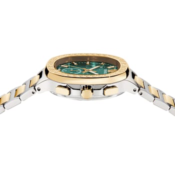 V-Chrono Square Green Dial Two-tone Stainless Steel Bracelet Watch