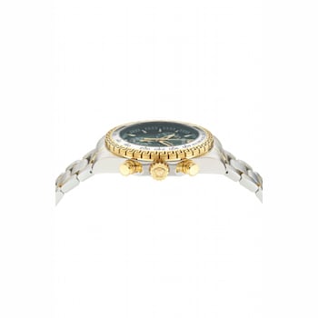 Versace Chrono X Green Dial Two-tone Bracelet Watch