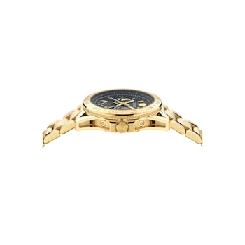 V-Galaxy Moonphase Black Dial Yellow Stainless Steel Bracelet Watch