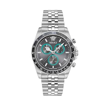 Greca Chrono Wave Gray Dial Stainless Steel Bracelet Watch