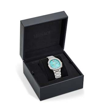 V-Chrono Square Blue Dial Stainless Steel Bracelet Watch