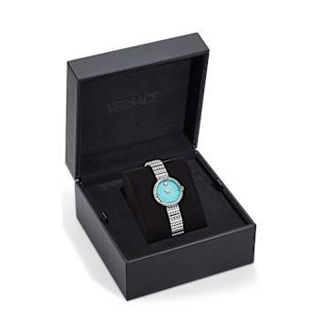 Greca Goddess Petite Blue Dial Stainless Steel Bracelet Watch