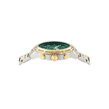 Ferragamo Sport Chrono Green Dial Two-tone Stainless Steel Bracelet Watch