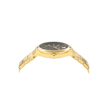 V-Auria Black Dial Yellow Stainless Steel Bracelet Watch