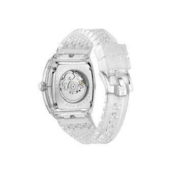 The $keleton Crystal Automatic Silver Skeleton Dial Watch