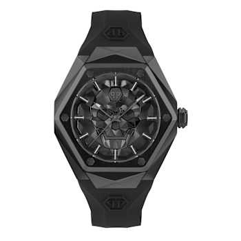 The $kull Spikes Silicone Strap Watch