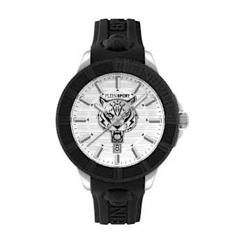 City Rush Stainless Steel Case Silicone Strap Watch
