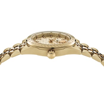 V-Code Gold Tone Dial Yellow Stainless Steel Bracelet Watch