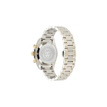 Versace Chrono X Green Dial Two-tone Bracelet Watch