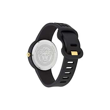 Medusa Pop Black Dial Silicone Watch